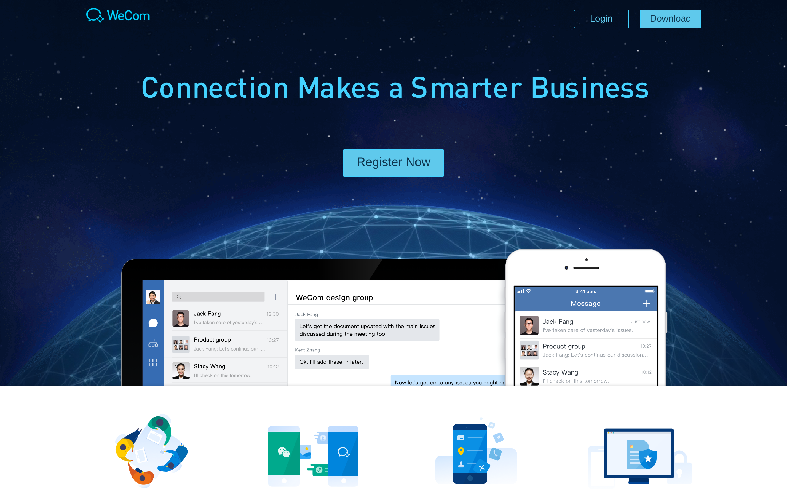 WeCom home page for workplace communication and collaboration