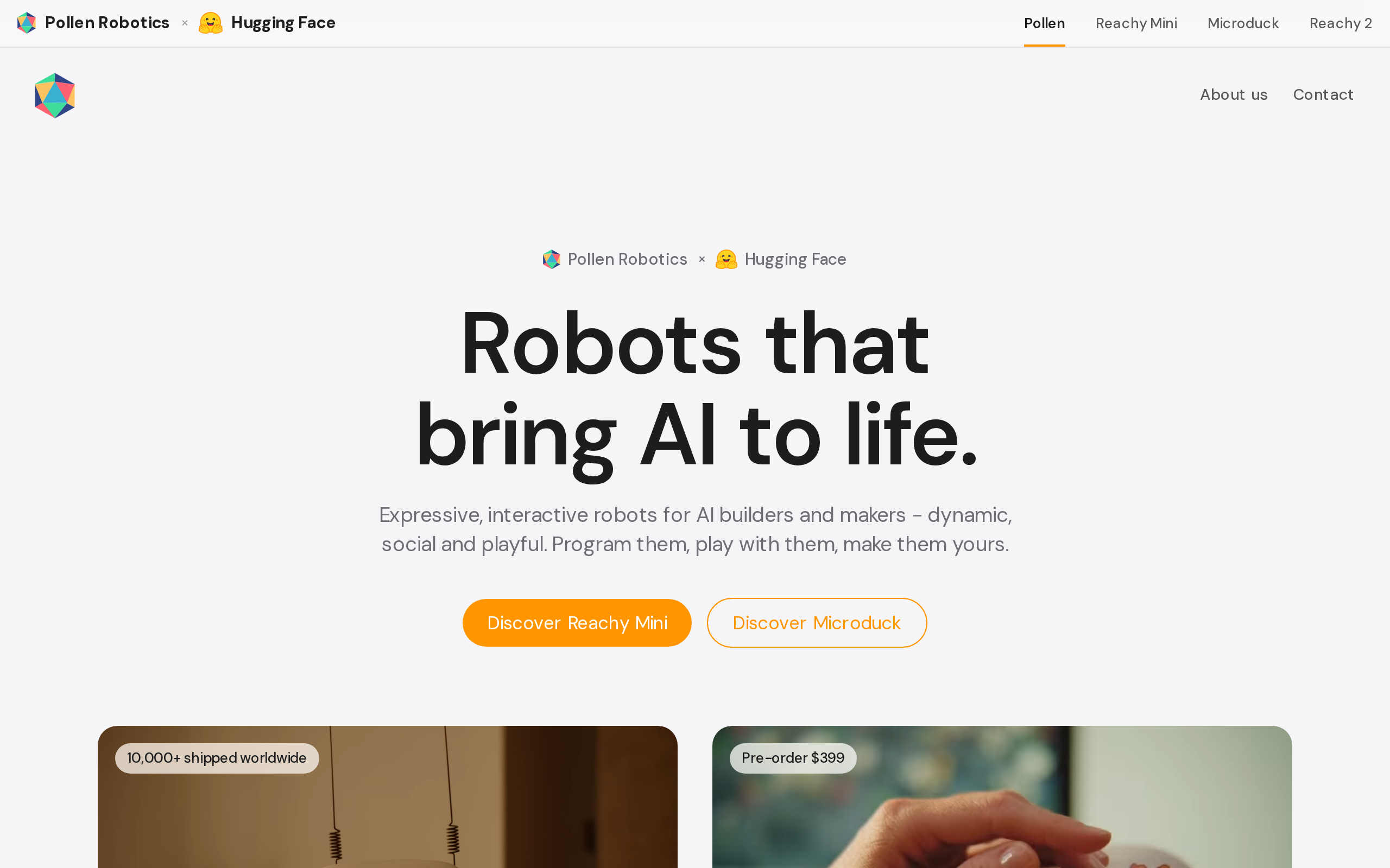 Pollen Robotics home page