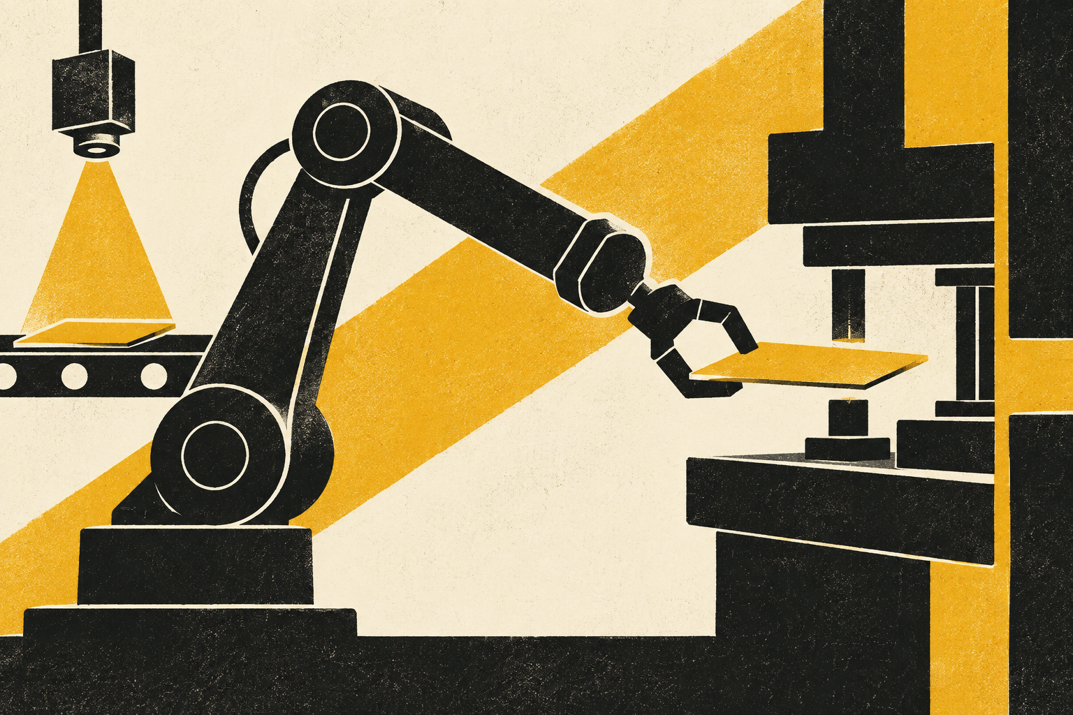 Robot arm guided by a vision sensor