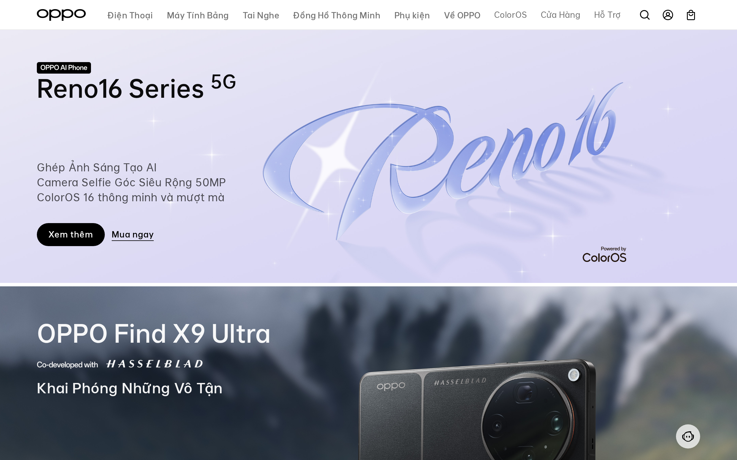 OPPO homepage displaying smartphones and product categories