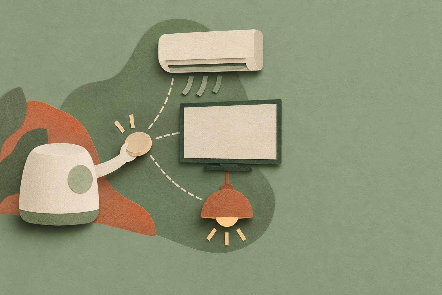 Household sensors coordinating a television, air conditioner, and light