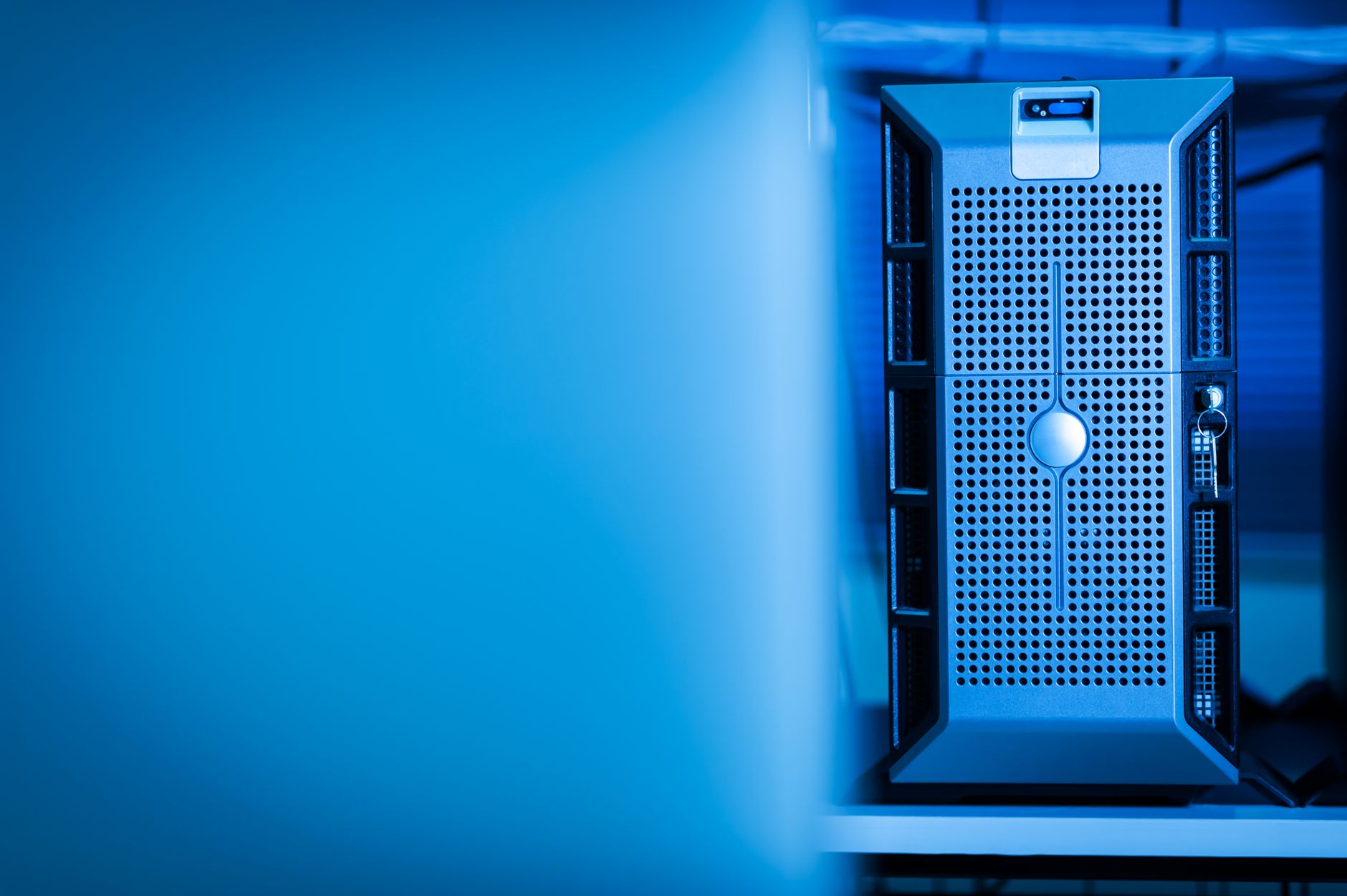 Access-controlled server room representing organizational AI work